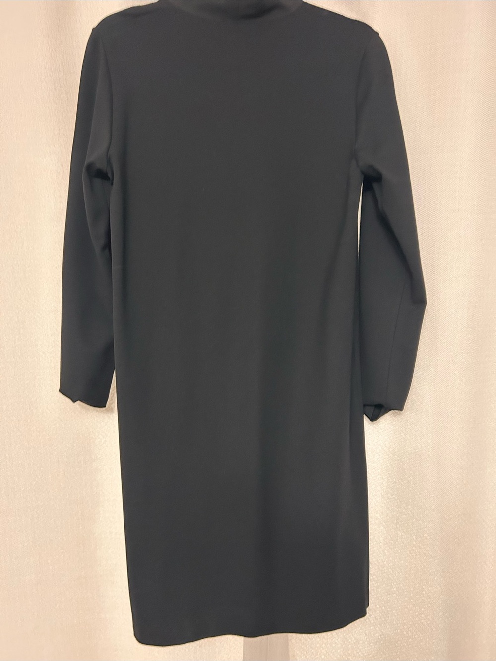 Massimo Dutti Black Long-Sleeve Shift Dress